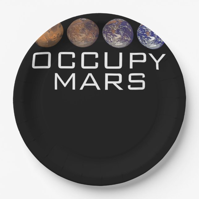 Occupy Mars Colonize Graphic Outer Space Planet SA Pappteller (Vorderseite)