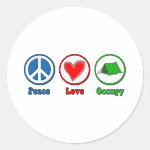 Occupy Peace Liebe Runder Aufkleber
