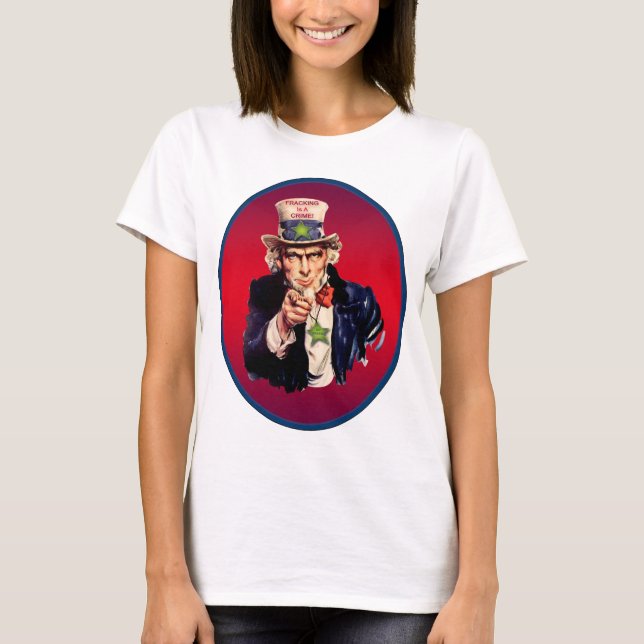 Occupy Planet Earth: "Fracking is a Crime" T - Shi T-Shirt (Vorderseite)