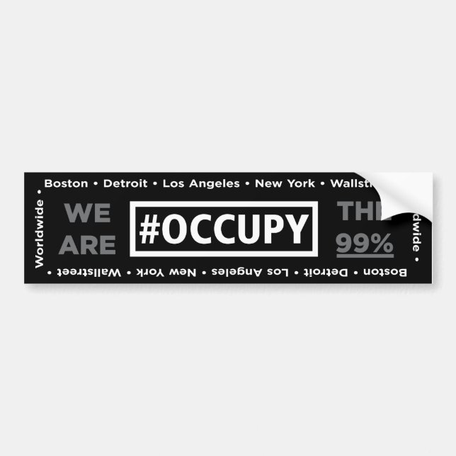 Occupy Wall Street und weltweiter Autoaufkleber (Vorne)