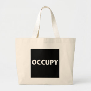 Occupy (weiß auf schwarz) jumbo stoffbeutel