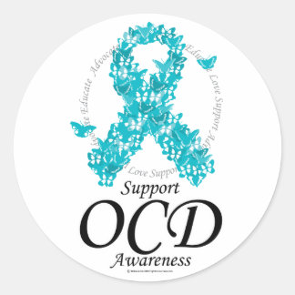 OCD-Band aus Schmetterlingen Runder Aufkleber