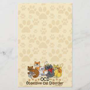 OCD besessene Katzen-Störung Briefpapier