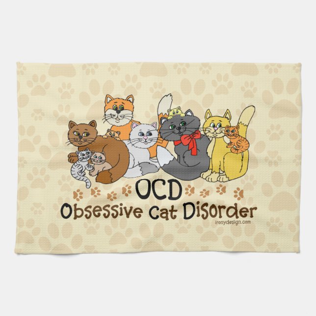 OCD besessene Katzen-Störung Handtuch (Horizontal)