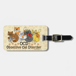 OCD besessene Katzen-Störung personalisiert Gepäckanhänger