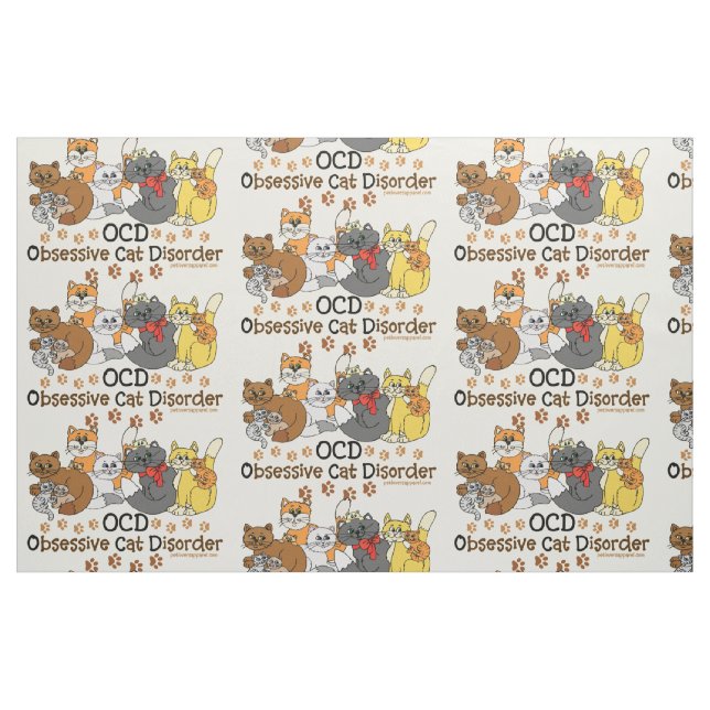 OCD besessene Katzen-Störung Stoff (Fat Quarter (45,7 x 55,9 cm))