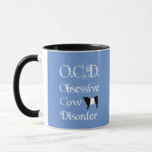 OCD besessene Kuh-Störung Belties umgeschnallter Tasse