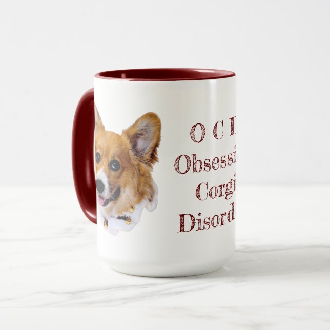 OCD : Corgi Obsessive trouble café Mug (Devant gauche)