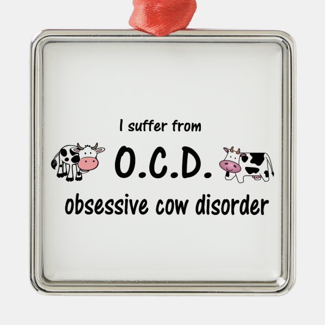 OCD Kuh Silbernes Ornament (Vorne)
