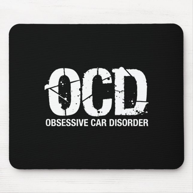 Ocd Obsessive Car Disorder Funny Lover Garage Guy  Mousepad (Vorne)