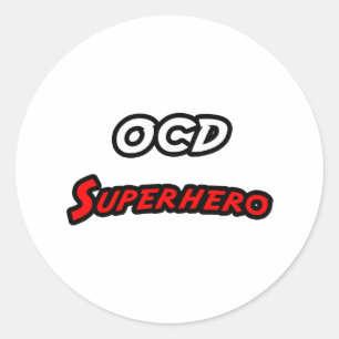 OCD-Superheld Runder Aufkleber