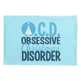 OCD Weihnachten (blau) Kissenbezug