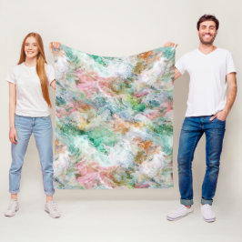 Ocean Abstract Watercolor Grunge Pattern  Fleecedecke