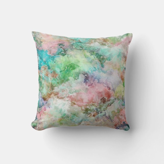 Ocean Abstract Watercolor Grunge Pattern  Kissen (Vorderseite)