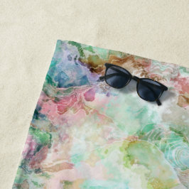 Ocean Abstract Watercolor Grunge Pattern  Strandtuch