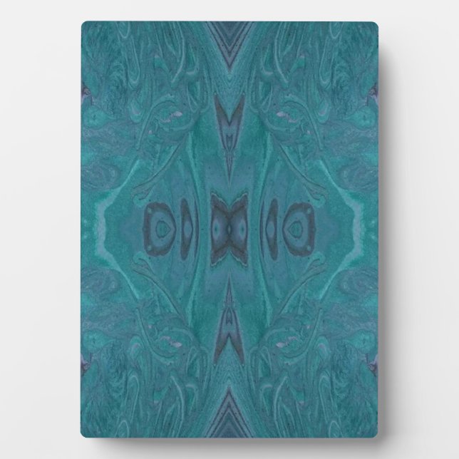Ocean Acrylic Pour Painting Plaque Fotoplatte (Vorderseite)
