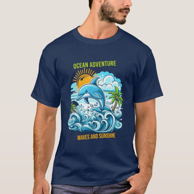 Ocean Adventure : Waves et Sunshine t-shirt design (Devant)