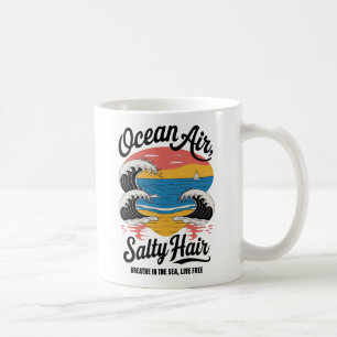 Ocean Air Salty Hair Surf Beach Design Kaffeetasse