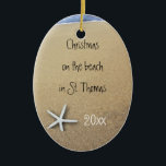 Ocean and Beach Paare Tropical Keepake Ornament<br><div class="desc">Tropische Urlaubsornament bewahren, um mit persönlichen Informationen. Strand Sand und Meer Hintergrund Bild.</div>