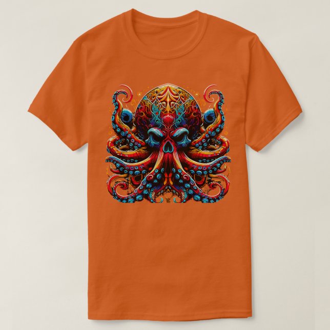 Ocean Animals Aquarist Colorful Octopus 2 T-Shirt (Design vorne)