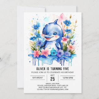 Ocean Animals Fantasy Dolphin Geburtstag Einladung