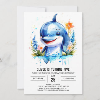 Ocean Animals Fantasy Dolphin Geburtstag Einladung