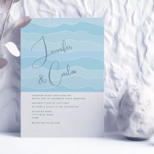 Ocean Aqua Blue Wedding Einladung