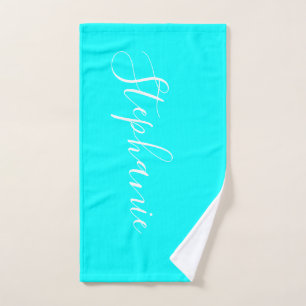 Ocean Aqua personalisierte Monogramm Trainingshand Handtuch