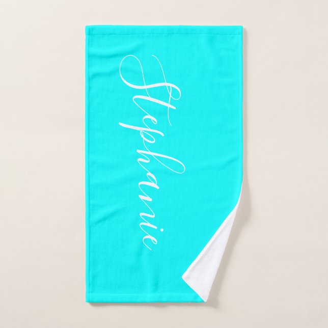 Ocean Aqua personalisierte Monogramm Trainingshand Handtuch (Handtuch)