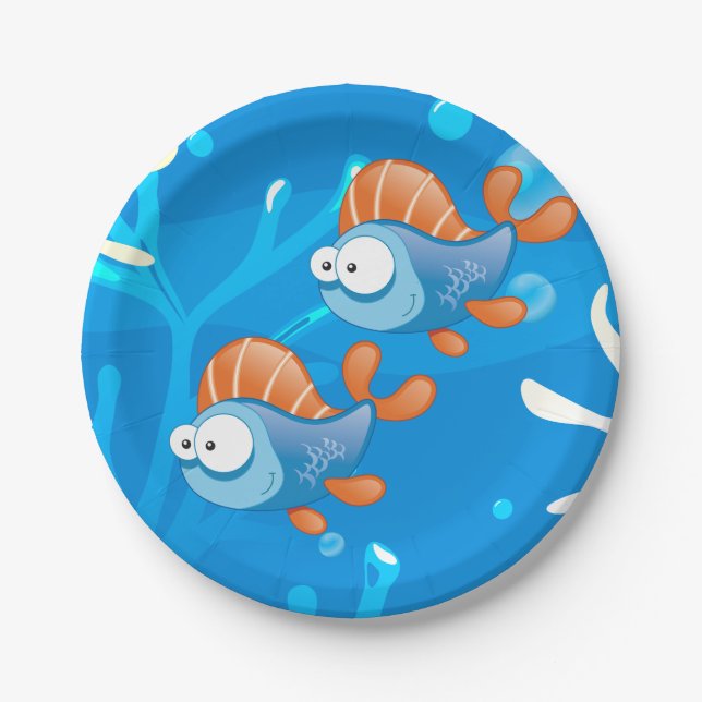 Ocean Aquatic Niedlich Fish Paper Teller (Vorderseite)