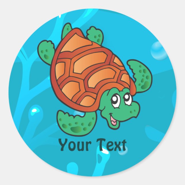 Ocean Aquatic Niedlich Turtle Custom Aufkleber (Vorderseite)
