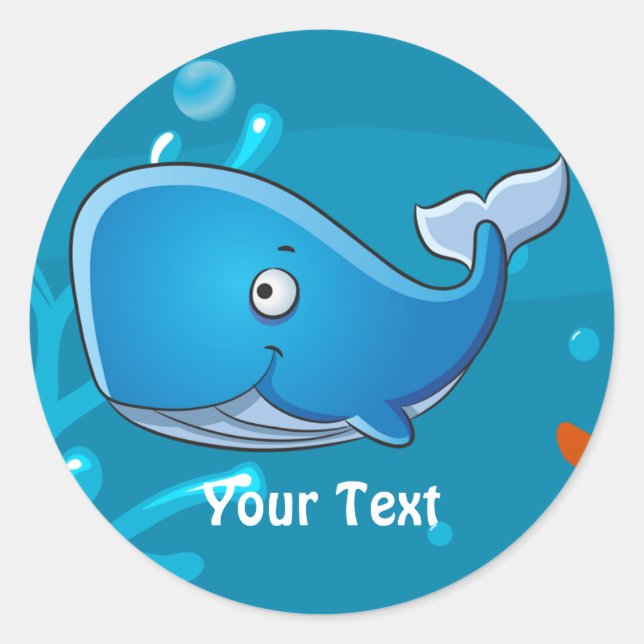Ocean Aquatic Niedlich Whale Custom Aufkleber (Vorderseite)