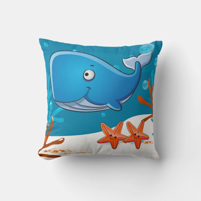 Ocean Aquatic Niedlich Whale Kissen (Vorderseite)