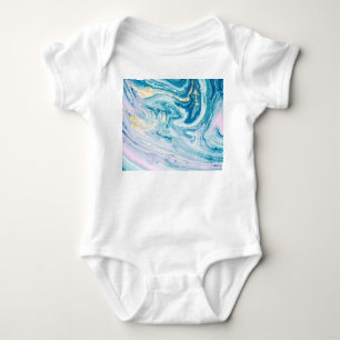 Ocean Art: Marble Agate Wirbel. Baby Strampler