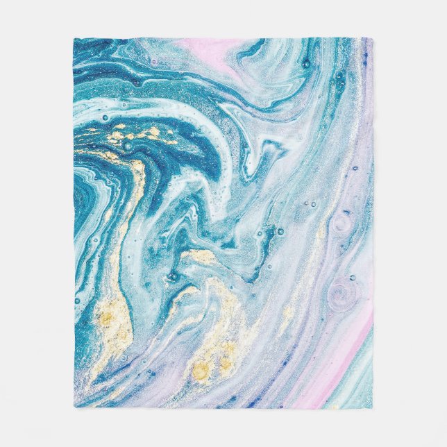 Ocean Art: Marble Agate Wirbel. Fleecedecke (Vorderseite)