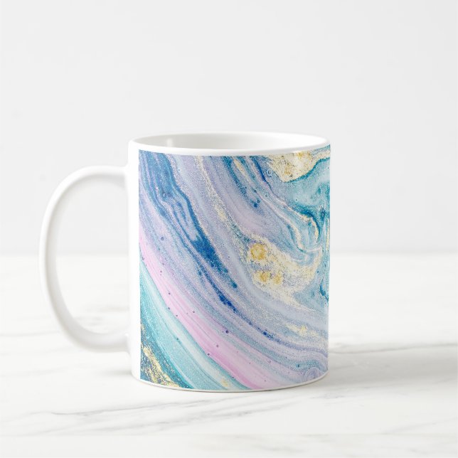 Ocean Art: Marble Agate Wirbel. Kaffeetasse (Links)