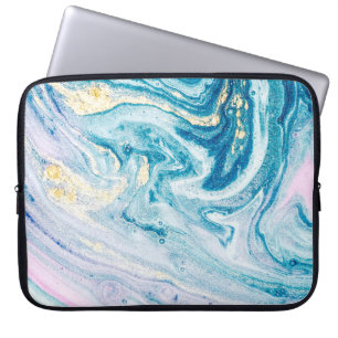 Ocean Art: Marble Agate Wirbel. Laptopschutzhülle