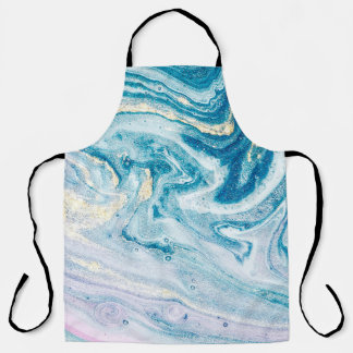 Ocean Art: Marble Agate Wirbel. Schürze