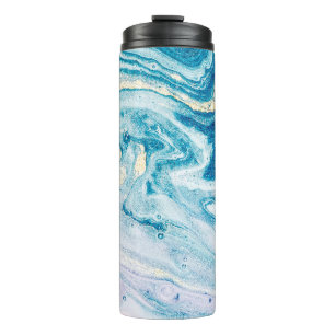 Ocean Art: Marble Agate Wirbel. Thermosbecher