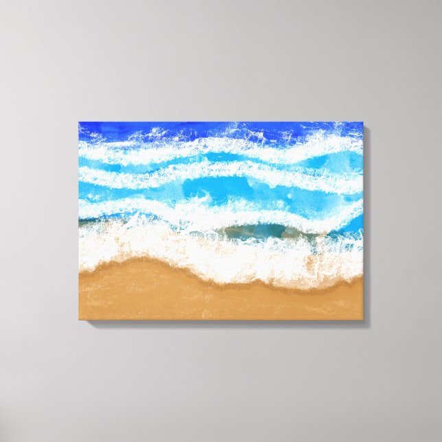 Ocean Art, White Foamy Waves am Sandy Beach Leinwanddruck (Vorderseite)