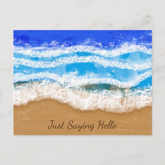 Ocean Art, White Foamy Waves am Sandy Beach Postkarte (Vorderseite)