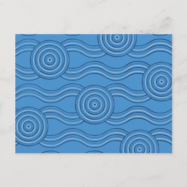 Ocean Australian Dreamtime River Pattern Postcard Postkarte (Vorderseite)