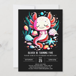Ocean Axolotl Kindergeburtstag Celebration Einladung
