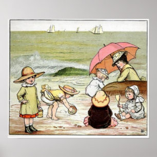 Ocean Babies Canvas Print Poster