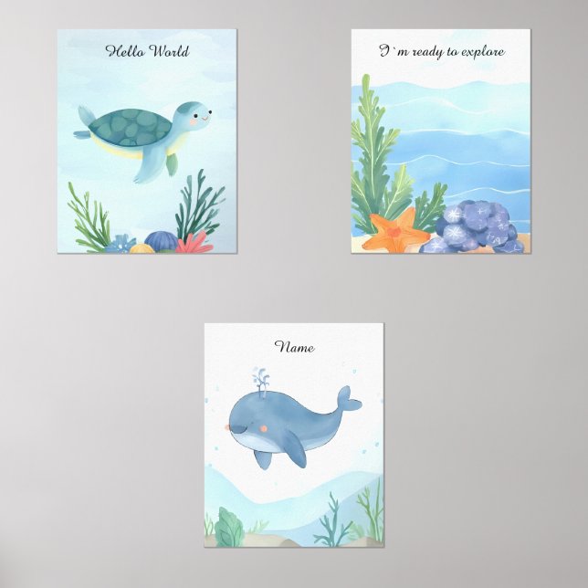 Ocean Baby Kinderzimmer Room Decke Bilderwand Sets (Vorderseite)