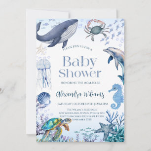 Ocean Baby Shower Party Einladung
