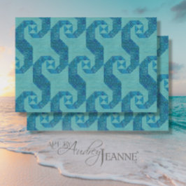 Ocean Beach Blue Waves Quilt Design Art Seidenpapier