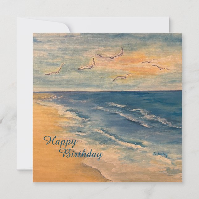 Ocean Beach Breeze Flat Danke Karte (Vorderseite)