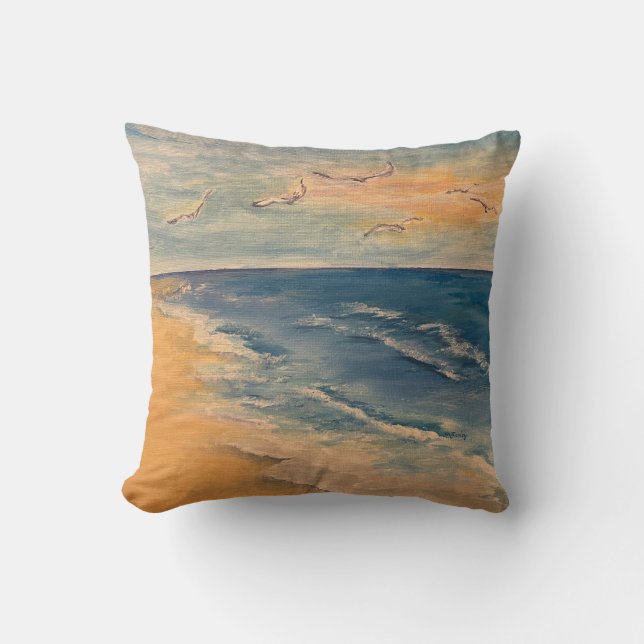 Ocean Beach Breeze Throw Kissen (Vorderseite)