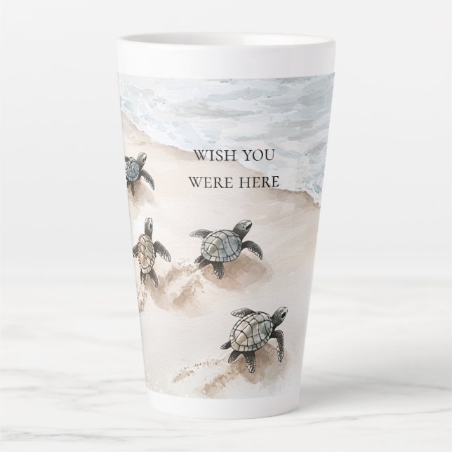 Ocean Beach Coast Sea Turtles Milchtasse (Vorderseite)